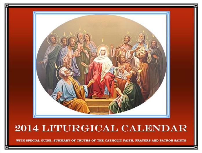 Liturgical Calendar 2014 (England @ Wales)