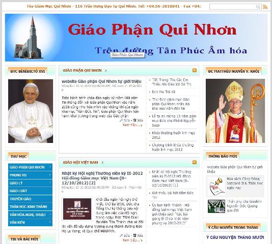 Website Giáo phận Qui Nhơn tự giới thiệu