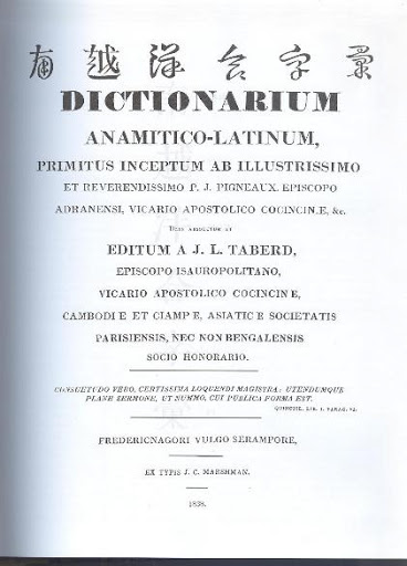 J . L. Taberd và cuốn Dictionarium Anamitico-Latinum