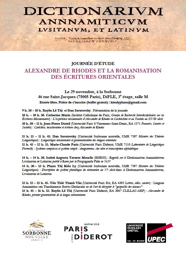 Ngày hội thảo Alexandre De Rhodes và Latinh hóa chữ viết phương Đông