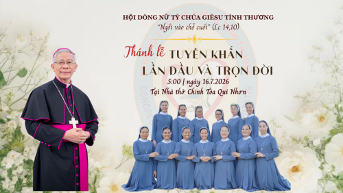 Trực tuyến thánh lễ tuyên khấn của các Nữ tu Dòng Nữ tỳ Chúa Giêsu Tình Thương