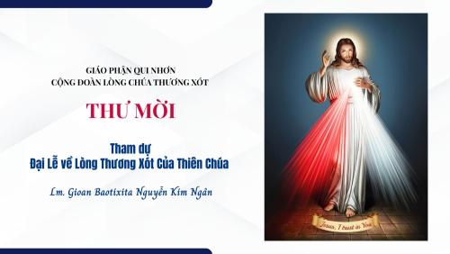 Thư mời tham dự đại lễ về Lòng Thương Xót Của Thiên Chúa