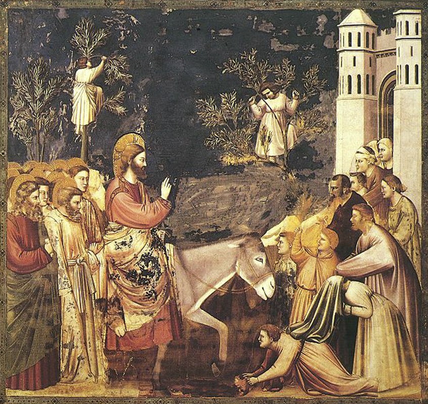 Chúa Giêsu tiến vào Giêrusalem, tranh của Giotto, Tk 14