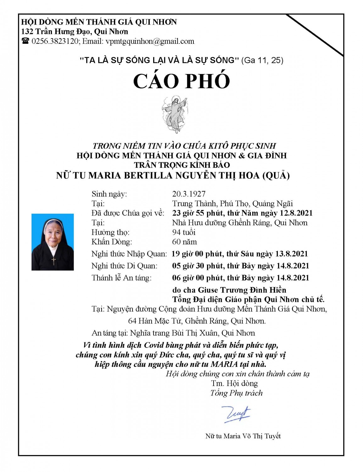2021 08 13 Rip Nu tu Maria Bertilla Nguyen Thi Hoa (Goi trang mang) Page 1