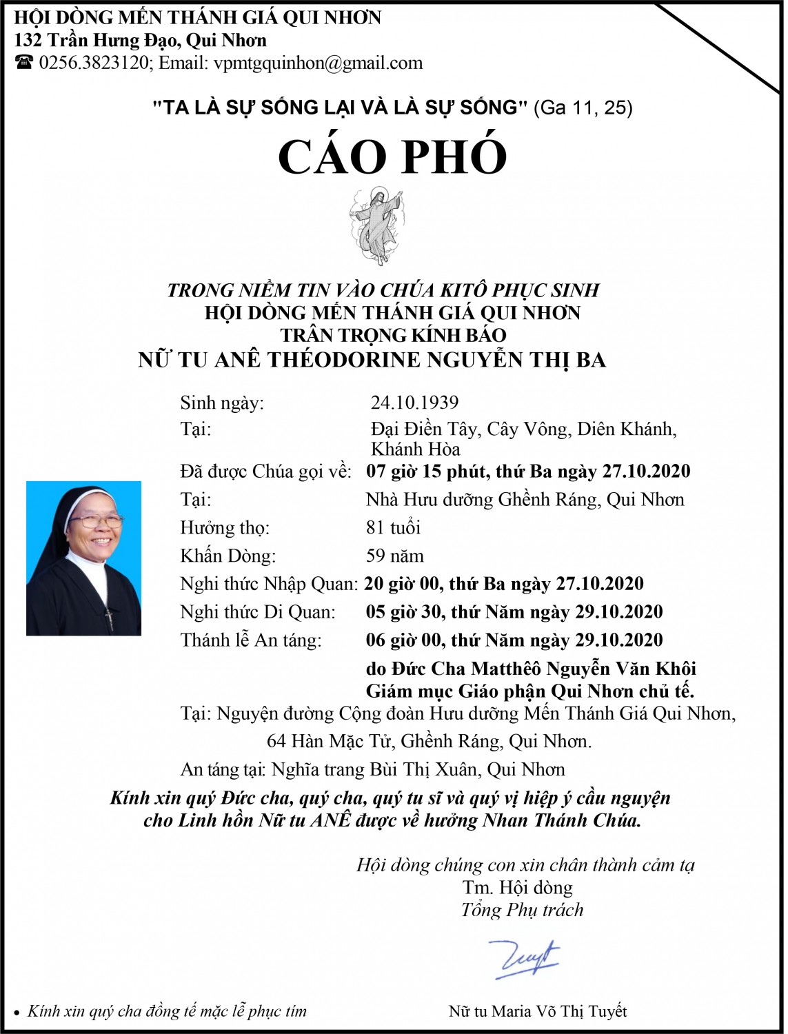 Rip Nu tu Ane Theodorine Nguyễn Thị Ba