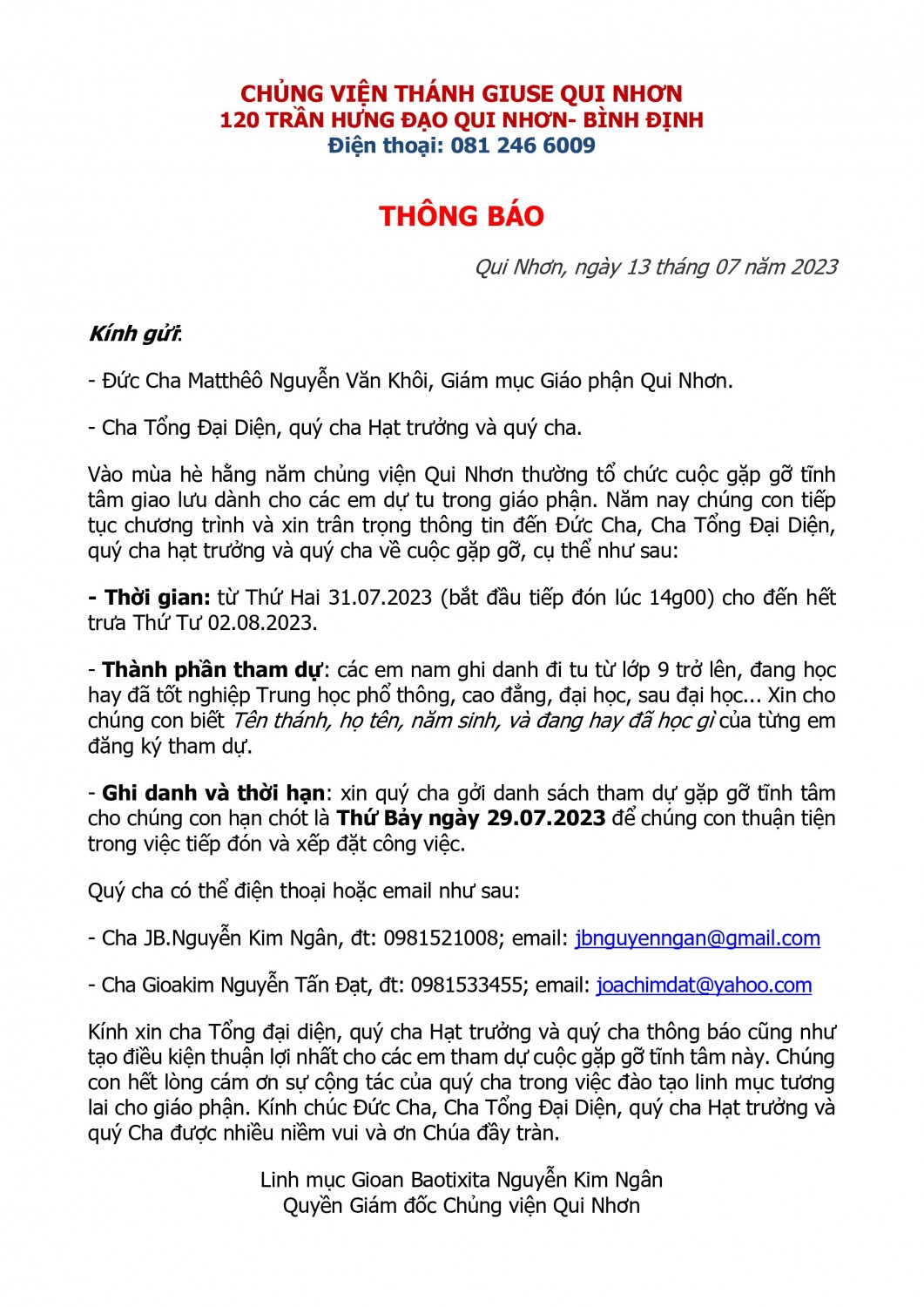 thong bao chung vien he 2023